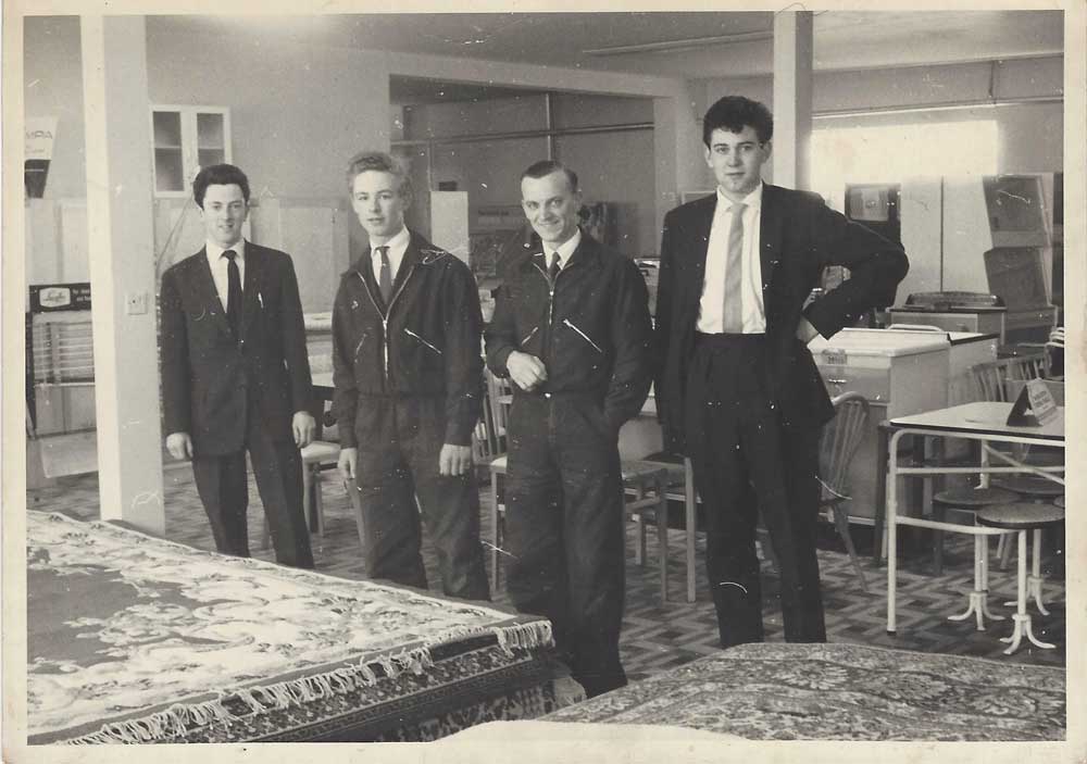 Carpet department: Duncan Spence, Dennis Lewis, Sid Hepplestone and Alan Dandy, 1960's